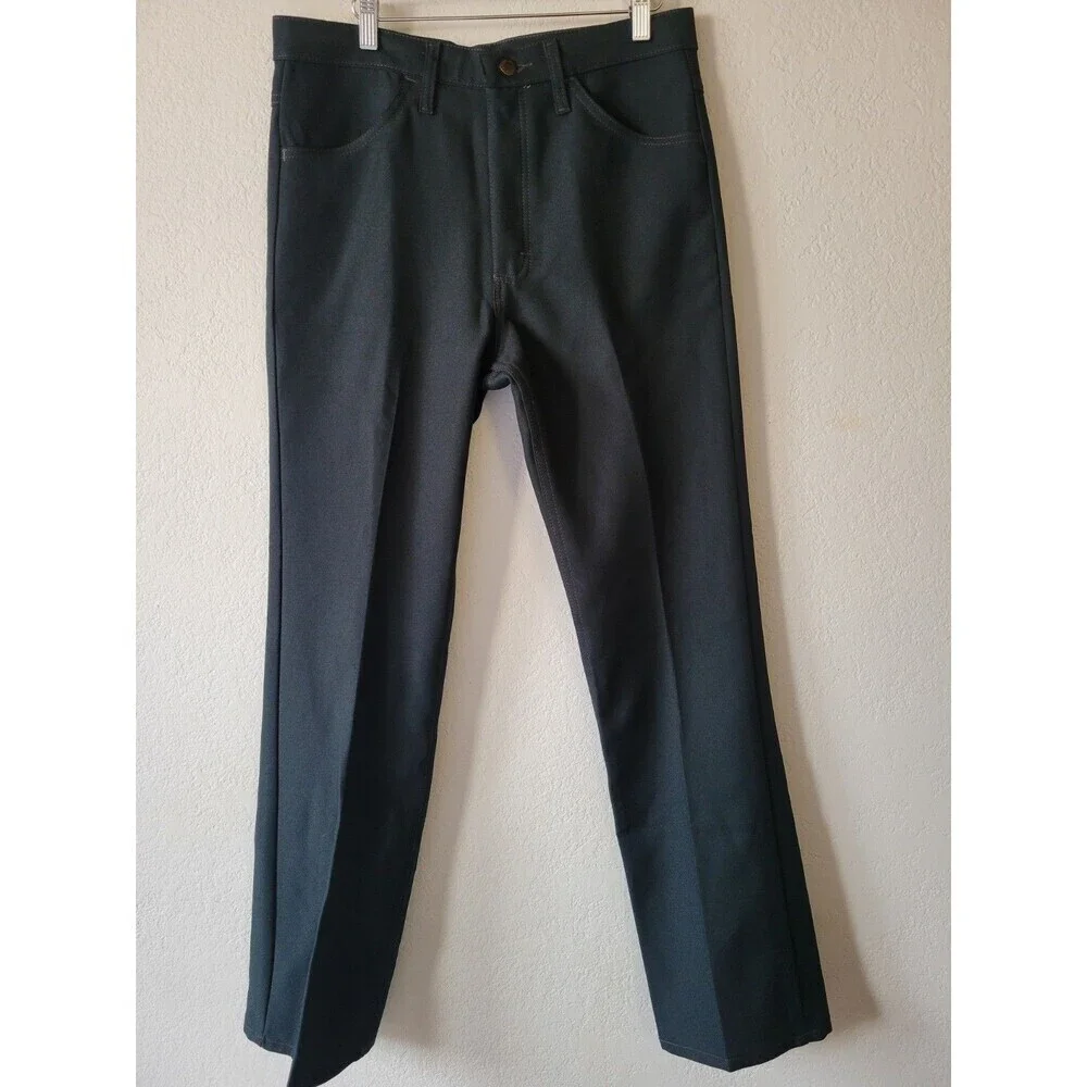 Vintage Wrangler Polyester Pants Mens 33x34 Green Bootcut 00082BT Western Flare